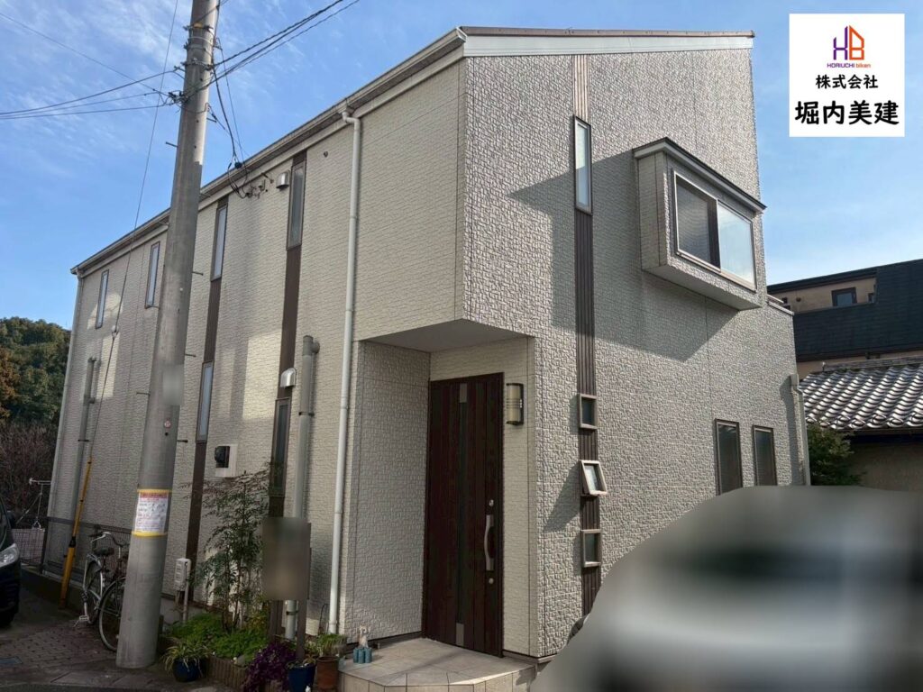 船橋市の堀内美建が外壁塗装を施工する松戸市岩瀬の戸建て住宅