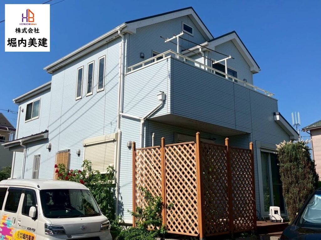 船橋市の堀内美建が外壁塗装を施工する市川市稲越の戸建て住宅