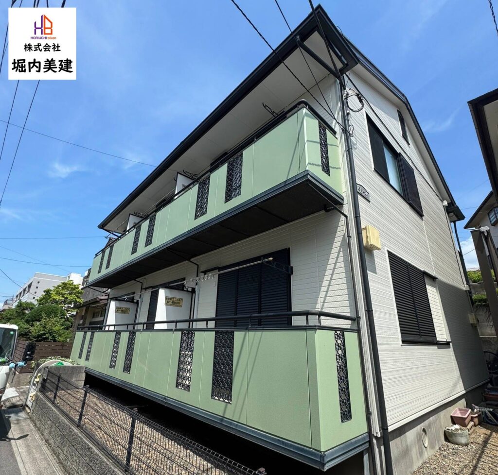 船橋市の堀内美建が外壁塗装を施工する船橋市前原西のアパート