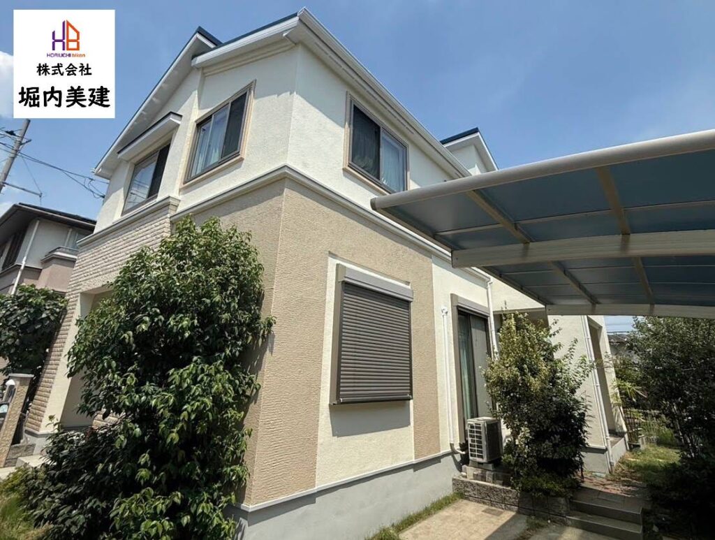 船橋市の堀内美建が外壁塗装を施工する柏市手賀の杜の戸建て住宅