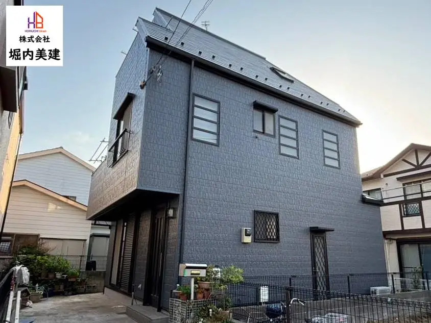 [船橋市三山] ネイビーグレーでシックでモダンな外壁塗装