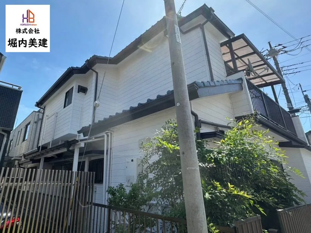 [習志野市本大久保] 明るいホワイト系を基調とした爽やかな外壁塗装