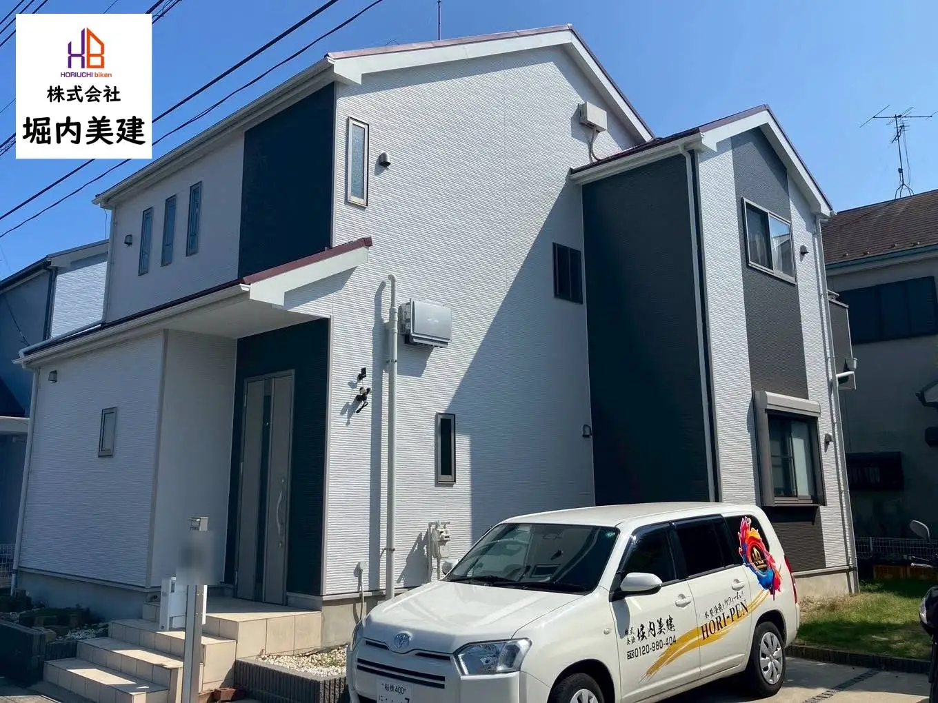 【船橋市三咲】パールグレー×ダークグレーのシンプルながら洗練された外壁塗装