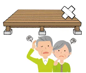 ウッドデッキが古くなって困っている夫婦