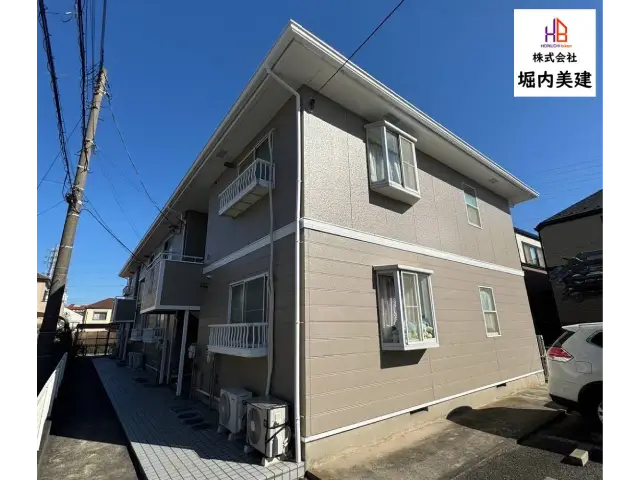 【千葉市花見川区】アパート ベージュ系外壁で落ち着いた色合いに