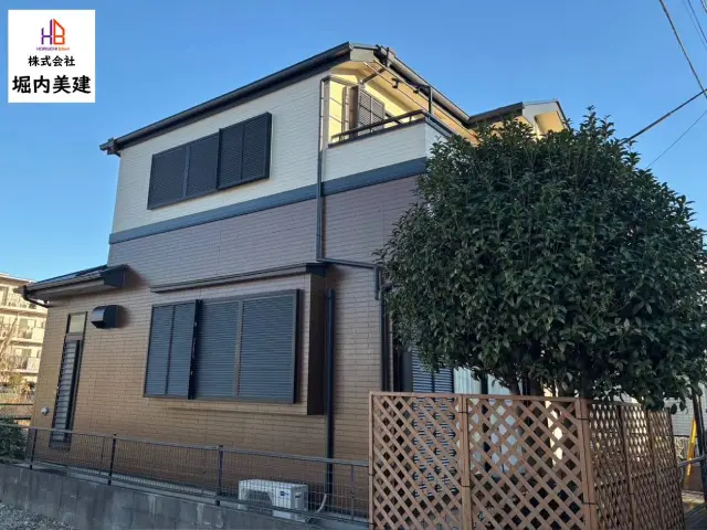 【船橋市高野台】ベージュ×ブラウンのツートン外壁でおしゃれに