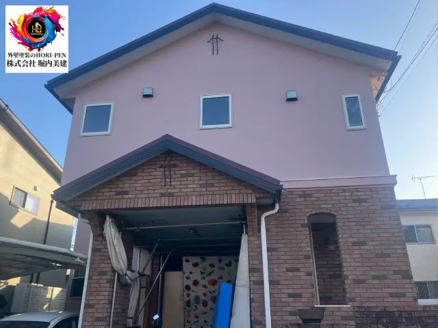 【船橋市みやぎ台】派手すぎない淡いピンクで可愛らしさがありながらも上品で落ち着いた雰囲気の外壁塗装